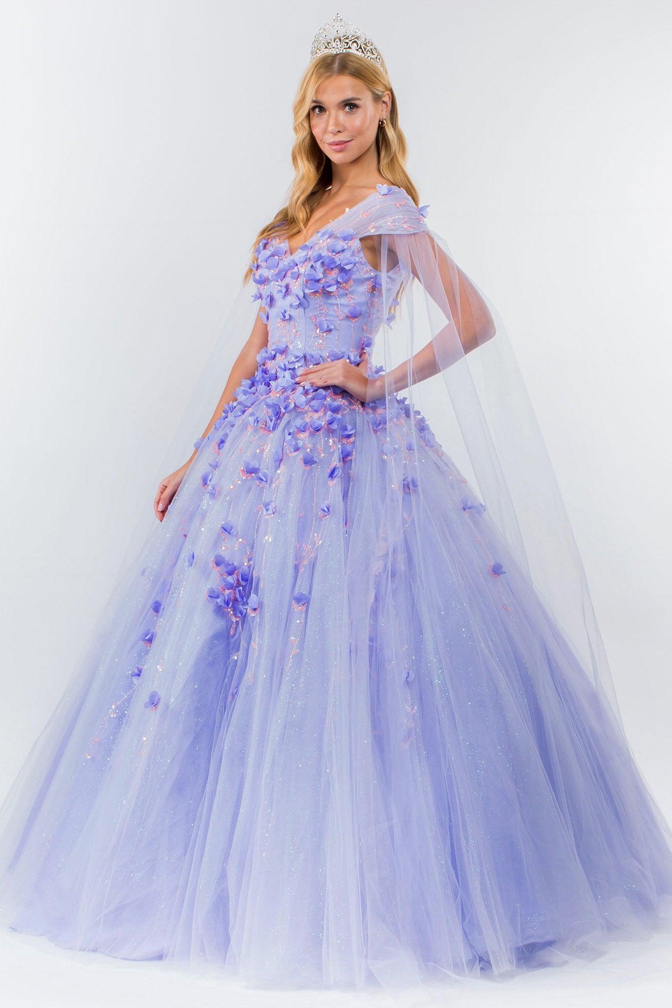 Quinceanera Sweet 16 Long Mesh Gown