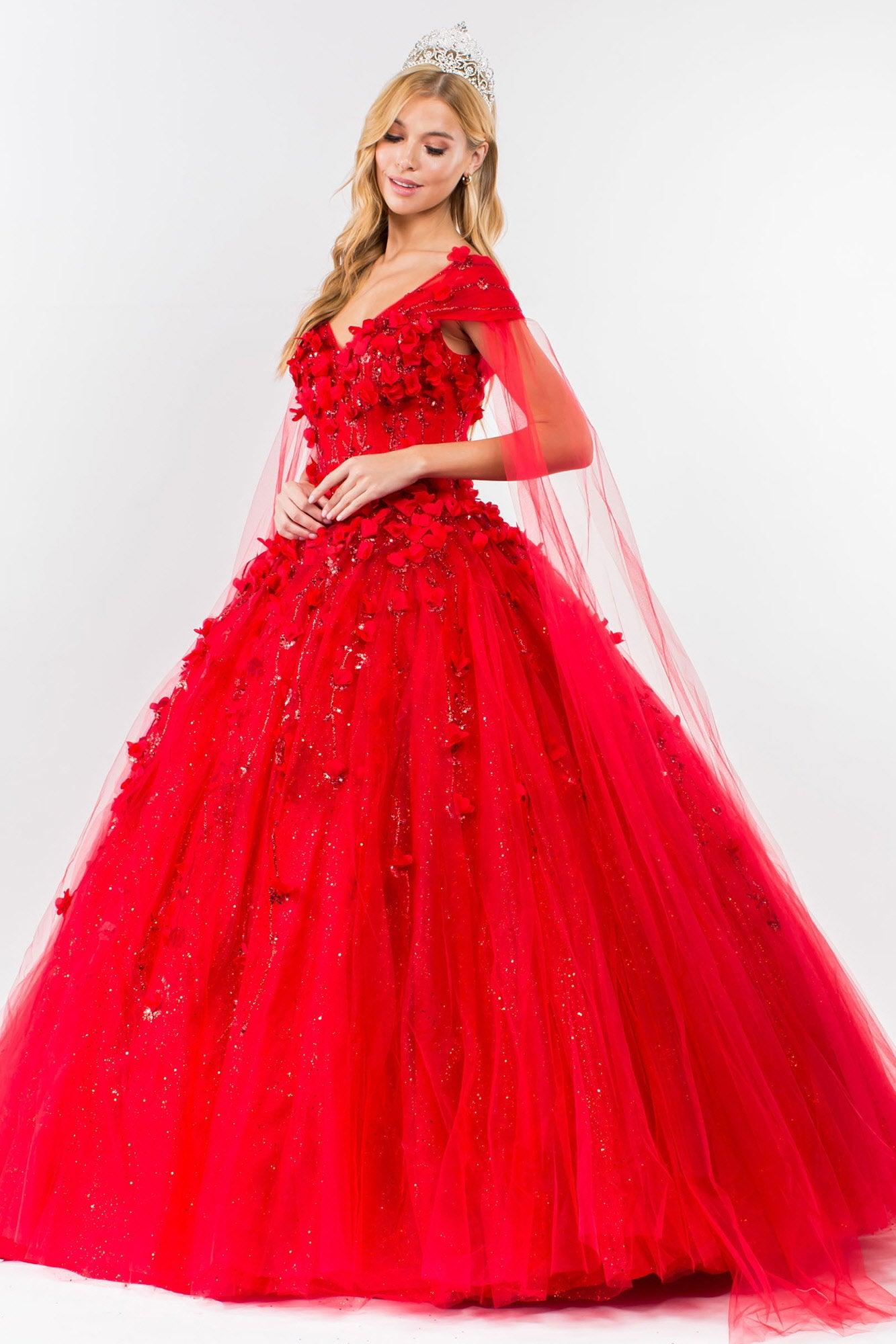 Quinceanera Sweet 16 Long Mesh Gown