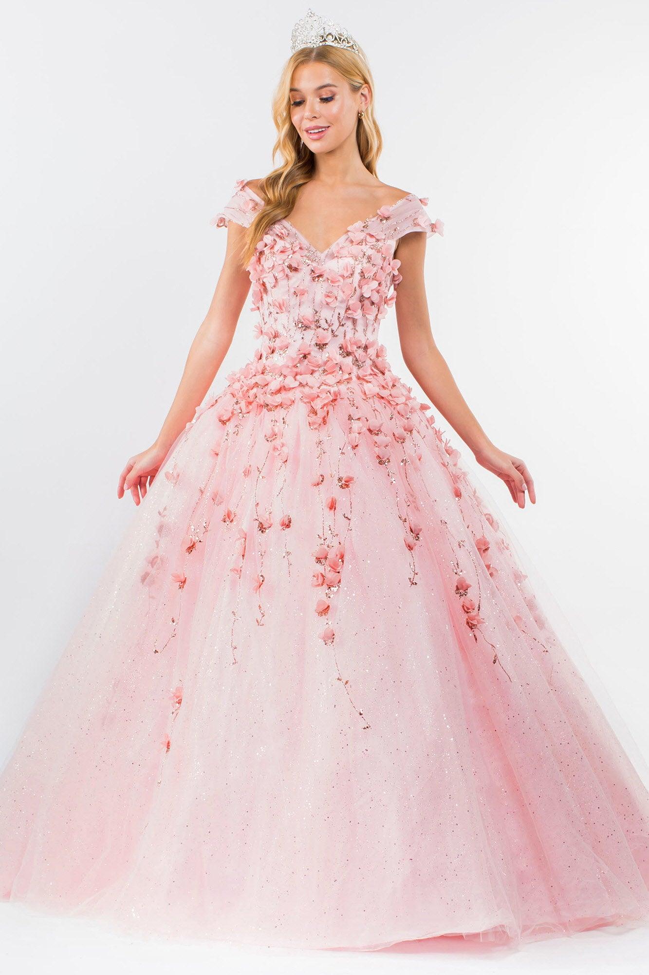 Quinceanera Sweet 16 Long Mesh Gown