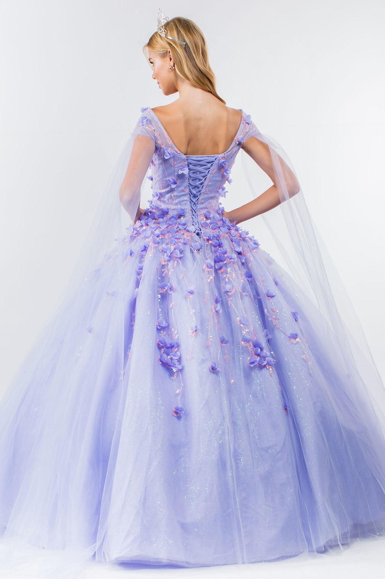 Quinceanera Sweet 16 Long Mesh Gown