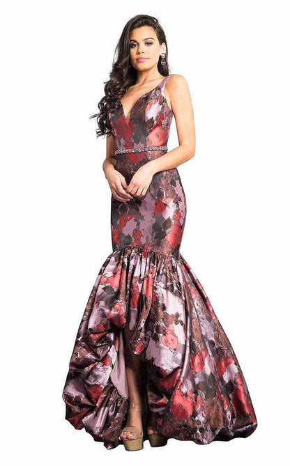 Rachel Allan High Low Floral Mermaid Prom Gown 8357 - The Dress Outlet