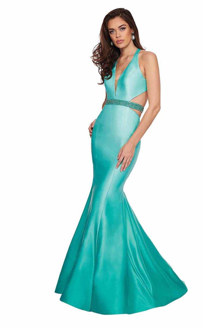 Rachel Allan Long Halter Mermaid Prom Dress 6413