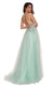 Rachel Allan Long Halter Prom Floral Ball Gown 6587 - The Dress Outlet