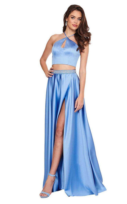 Rachel Allan Long Halter Two Piece Prom Dress 6483 - The Dress Outlet