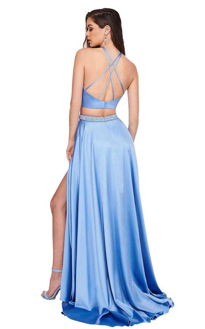 Rachel Allan Long Halter Two Piece Prom Dress 6483
