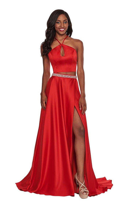 Rachel Allan Long Halter Two Piece Prom Dress 6483 - The Dress Outlet