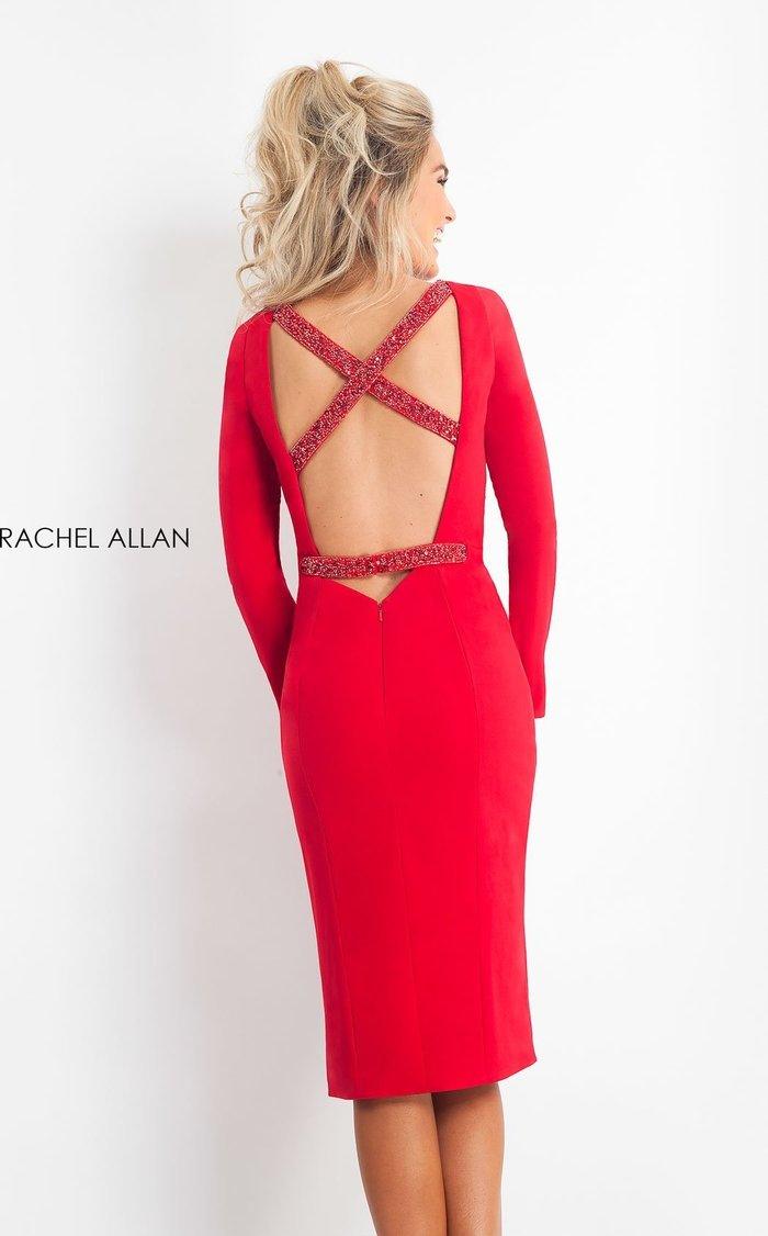 Rachel Allan Long Sleeve Formal Cocktail Dress L1175 - The Dress Outlet