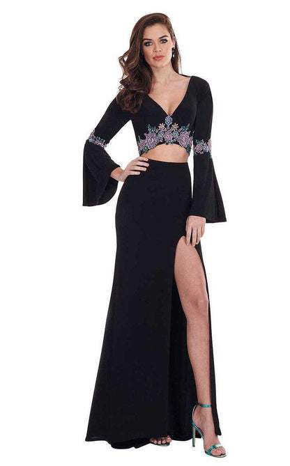 Rachel Allan Long Sleeve Two Piece Prom Dress 6585 - The Dress Outlet