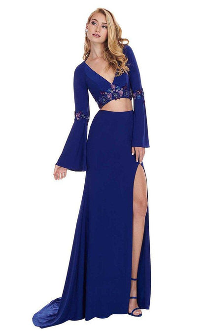 Rachel Allan Long Sleeve Two Piece Prom Dress 6585 - The Dress Outlet