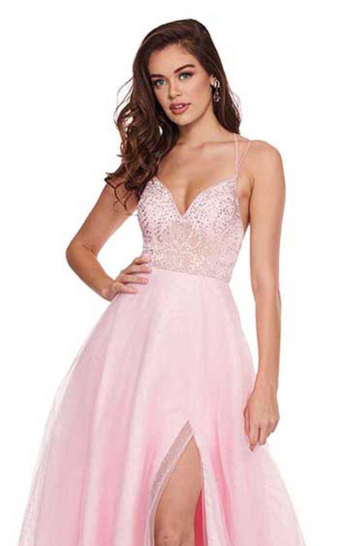 Rachel Allan Long Spaghetti Strap Prom Dress 6493
