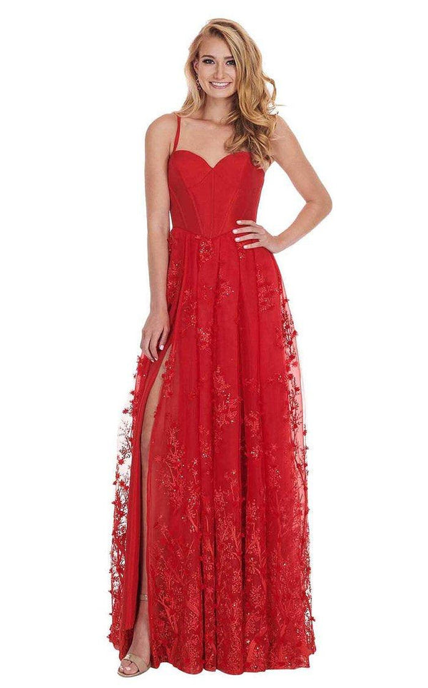Rachel Allan Long Spaghetti Strap Prom Dress 6543