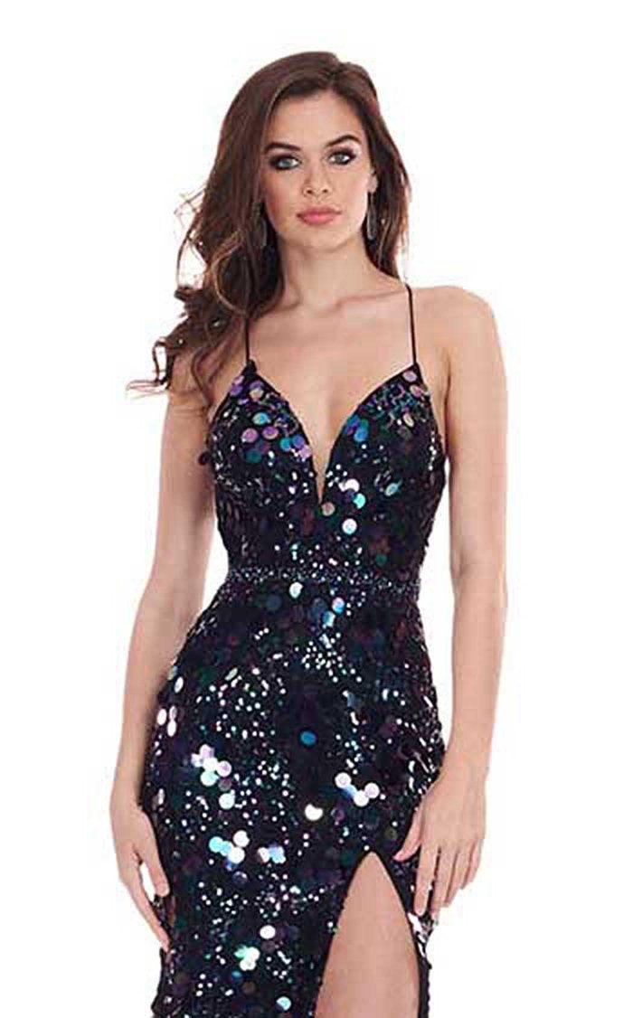 Rachel Allan Long Spaghetti Strap Prom Dress 6588