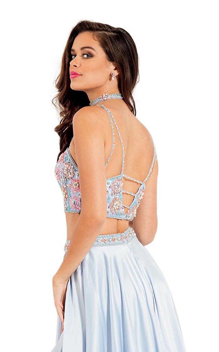 Rachel Allan Long Two Piece Beaded Prom Dress 6083 - The Dress Outlet