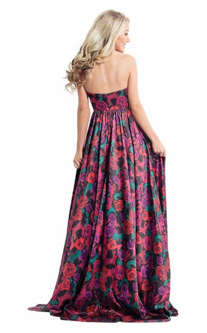 Rachel Allan Long Two Piece Floral Prom Dress 6073 - The Dress Outlet