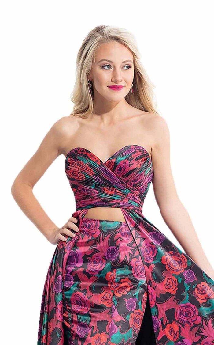 Rachel Allan Long Two Piece Floral Prom Dress 6073