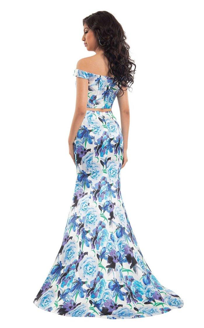 Rachel Allan Long Two Piece Prom Floral Dress 6127 - The Dress Outlet