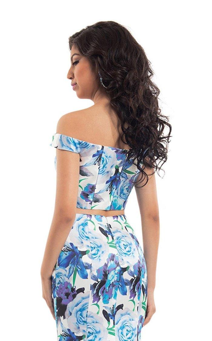 Rachel Allan Long Two Piece Prom Floral Dress 6127