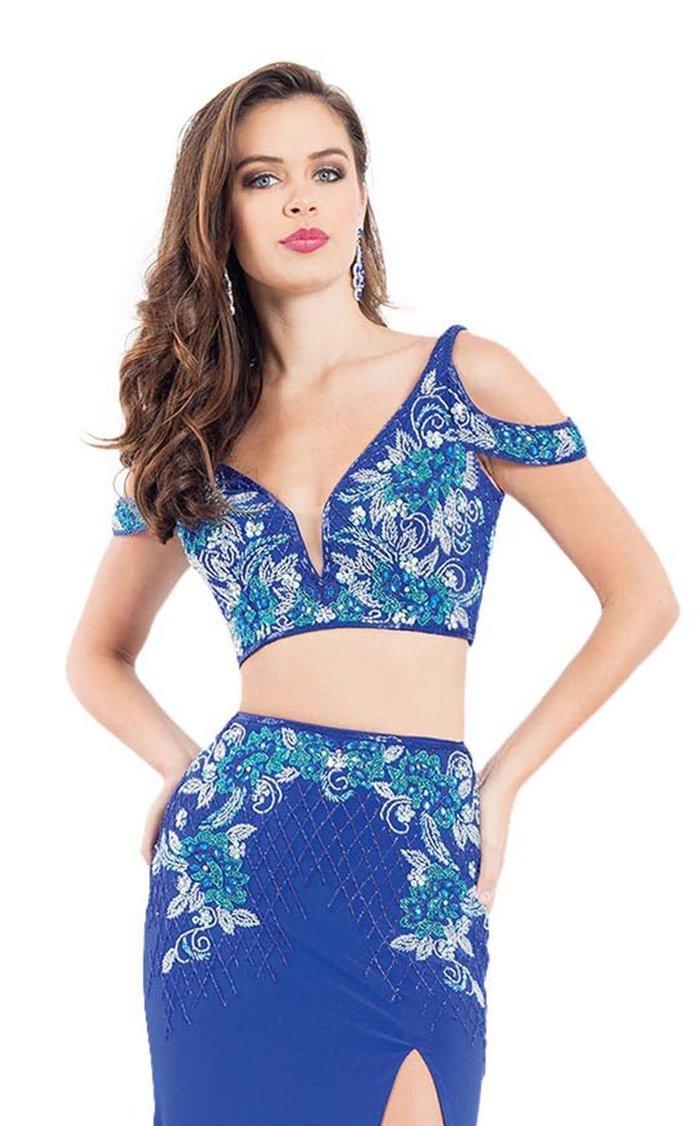 Rachel Allan Long Two Piece Prom Formal Dress 6018