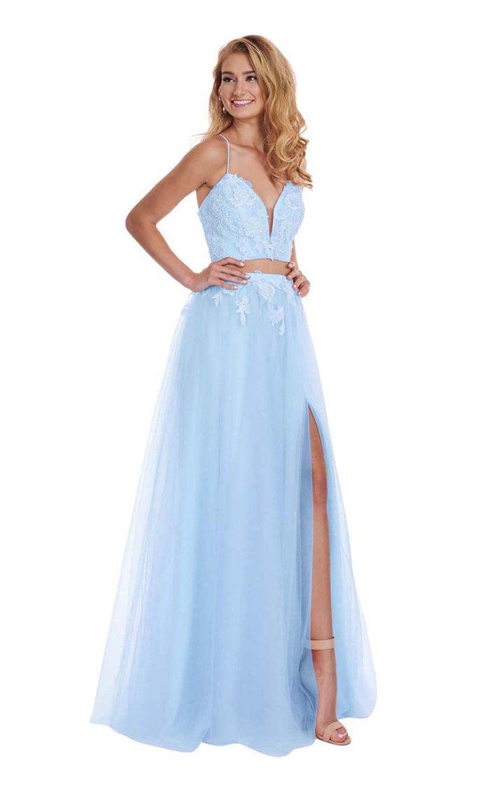 Rachel Allan Long Two Piece Prom Formal Dress 6466 - The Dress Outlet