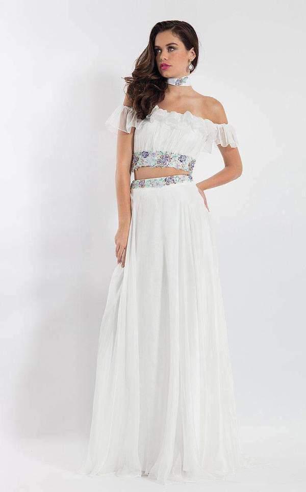 Rachel Allan Prom  Formal Two Piece Long Dress 6010 - The Dress Outlet