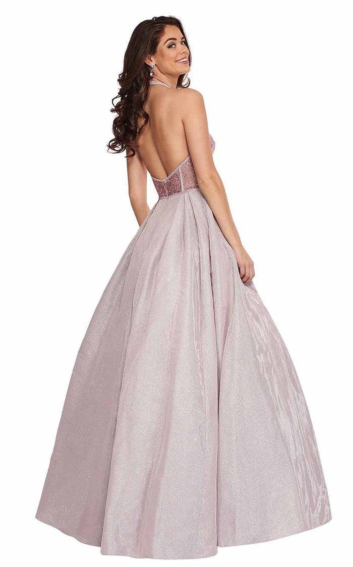 Rachel Allan Prom Halter Long Ball Gown 6414