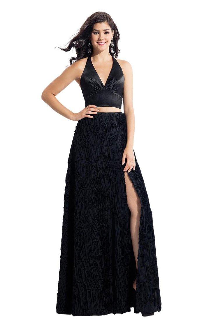Rachel Allan Prom Halter Two Piece Long Dress 6145 - The Dress Outlet
