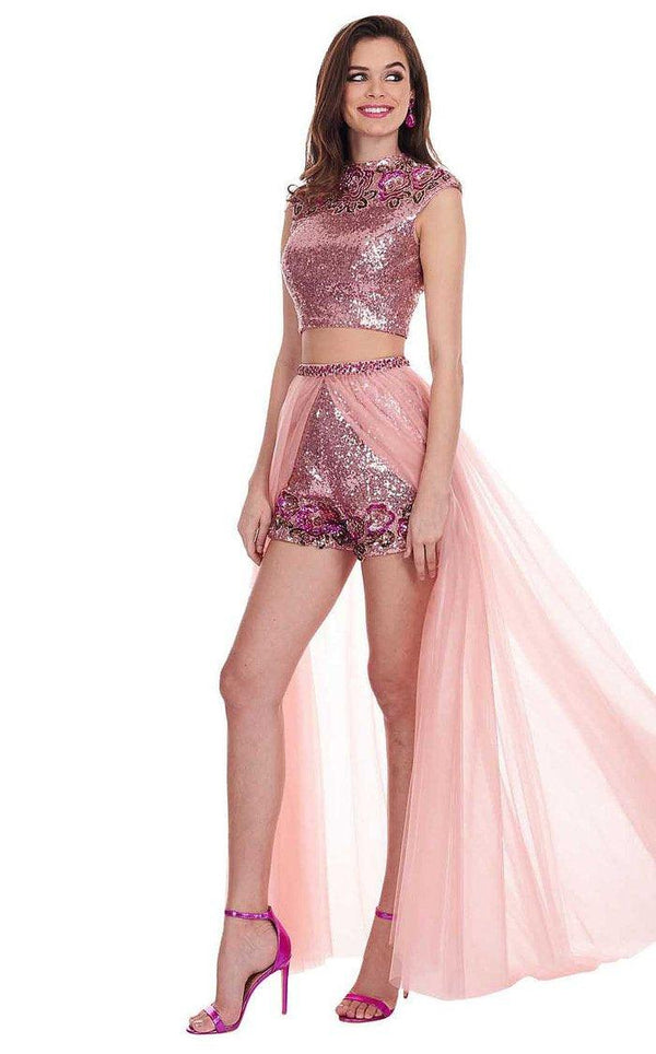 Rachel Allan Prom Long 2 Piece Overskirt Dress 6569