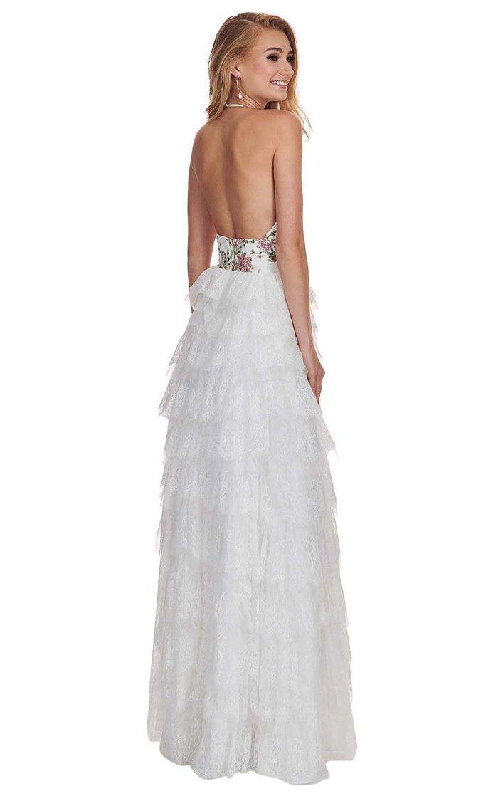 Rachel Allan Prom Long Floral Halter Dress 6555CL