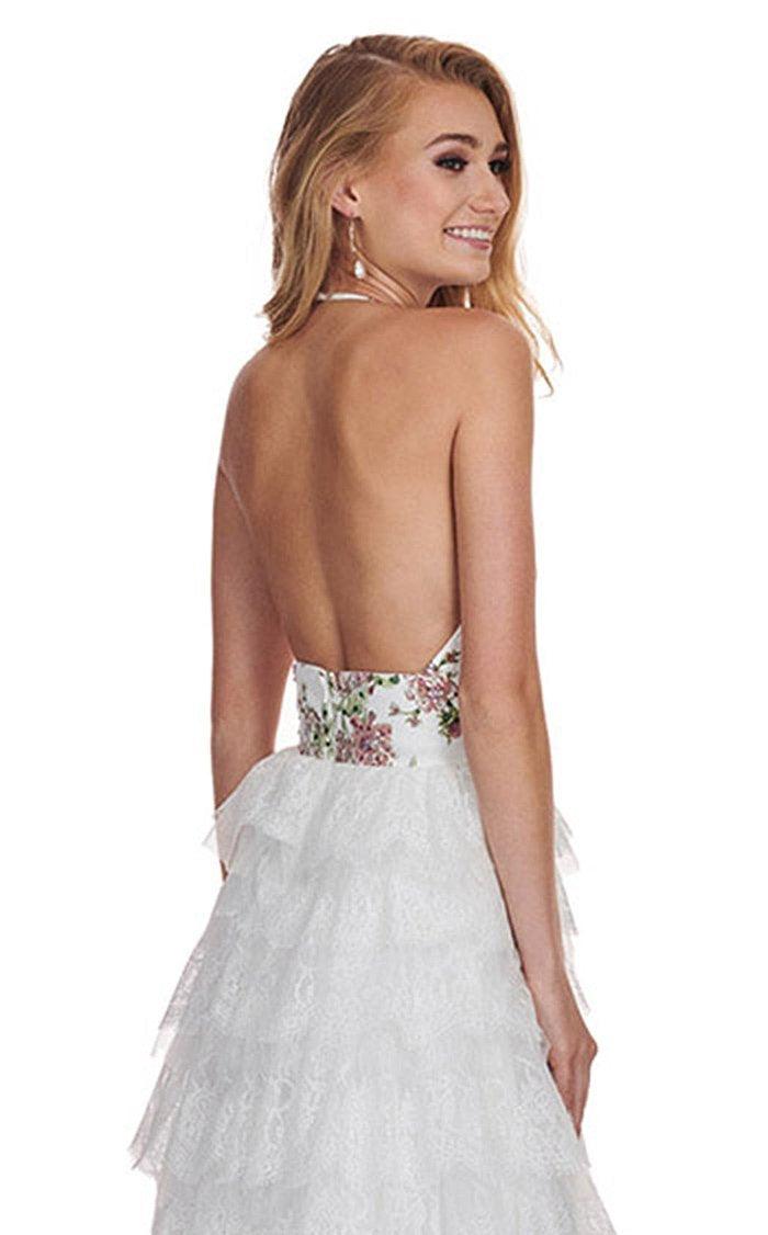 Rachel Allan Prom Long Floral Halter Dress 6555CL