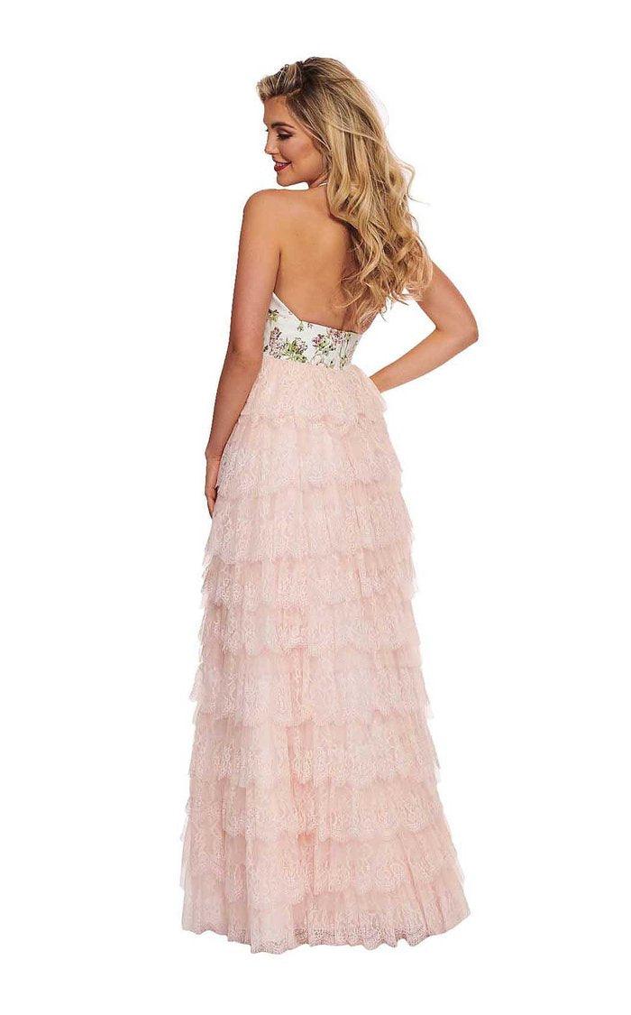 Rachel Allan Prom Long Floral Halter Dress 6555CL
