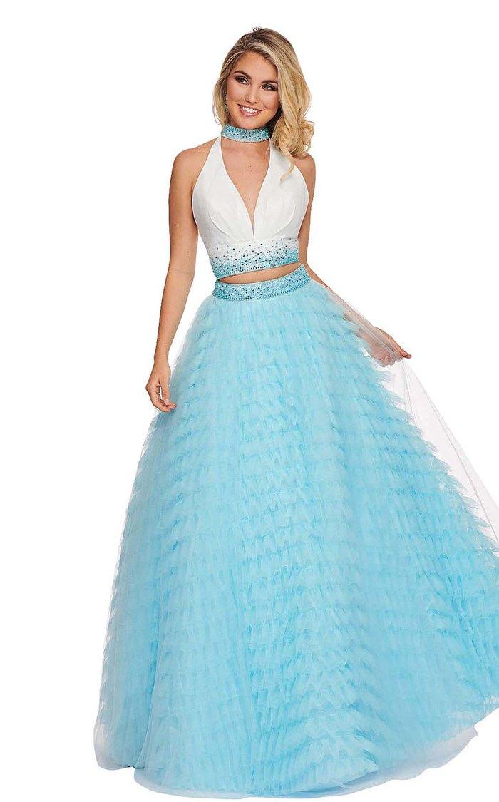 Rachel Allan Prom Long Halter Beaded Ball Gown 6524
