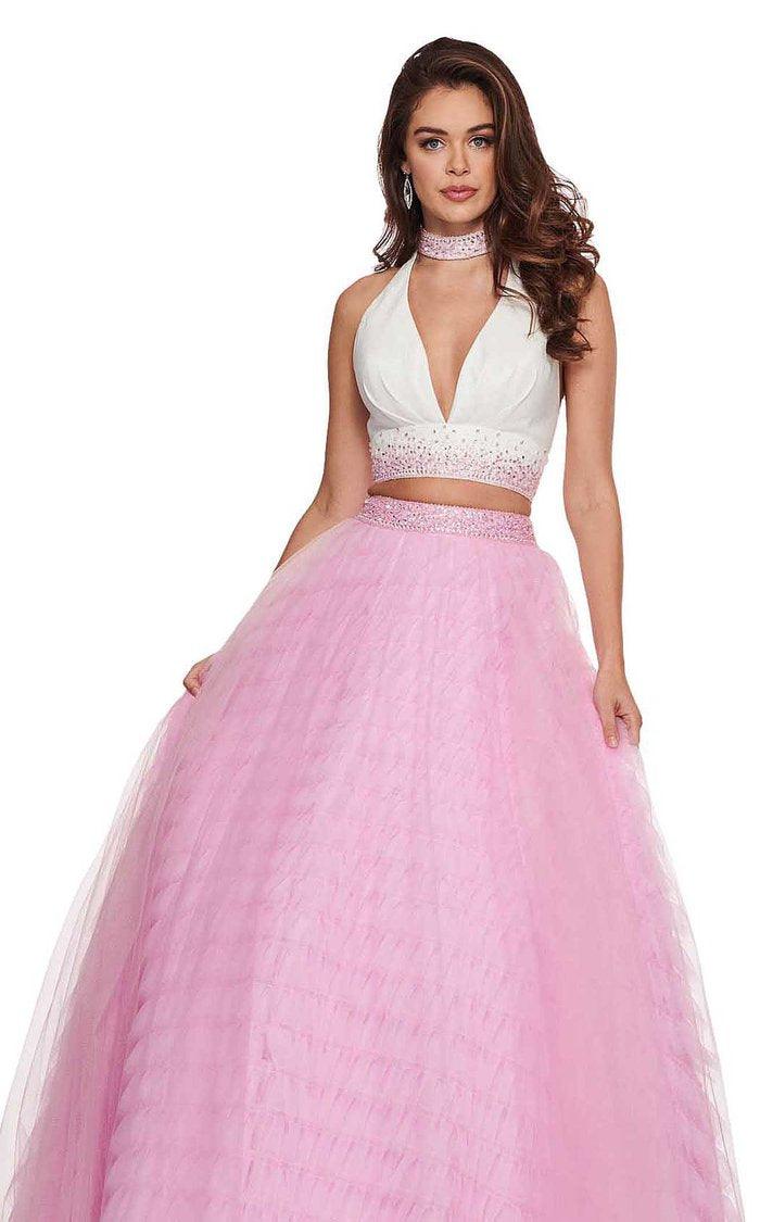 Rachel Allan Prom Long Halter Beaded Ball Gown 6524
