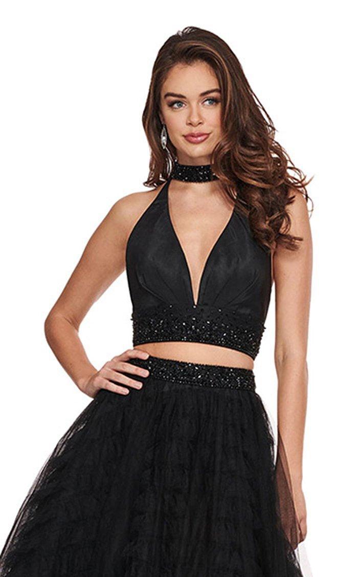 Rachel Allan Prom Long Halter Beaded Ball Gown 6524