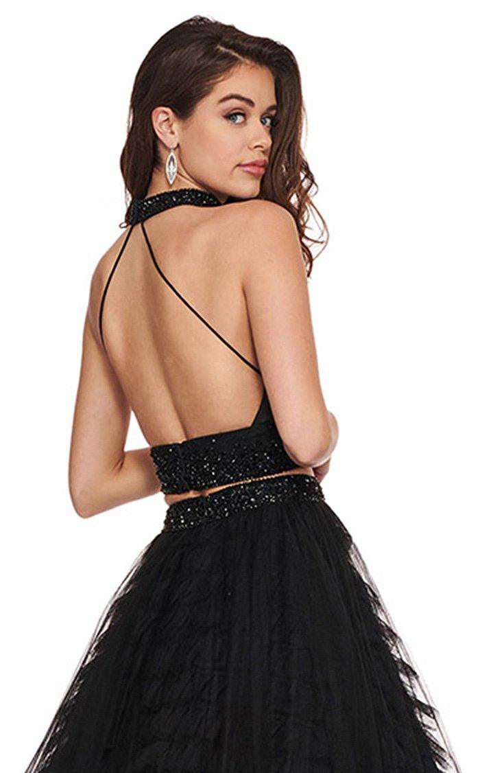 Rachel Allan Prom Long Halter Beaded Ball Gown 6524