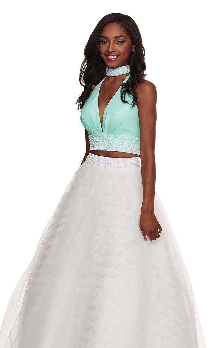 Rachel Allan Prom Long Halter Beaded Ball Gown 6524