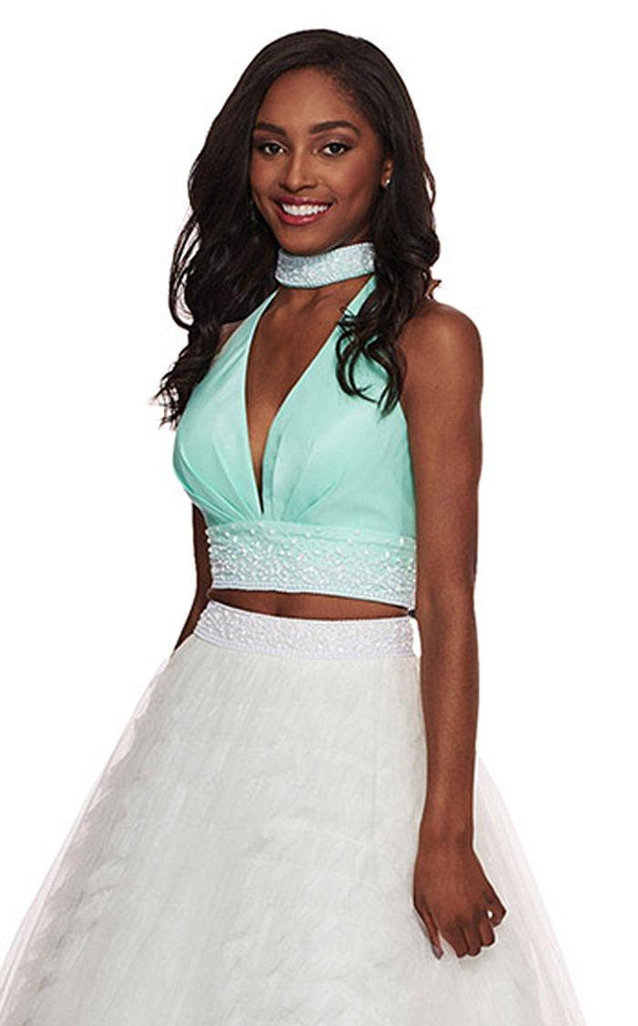Rachel Allan Prom Long Halter Beaded Ball Gown 6524