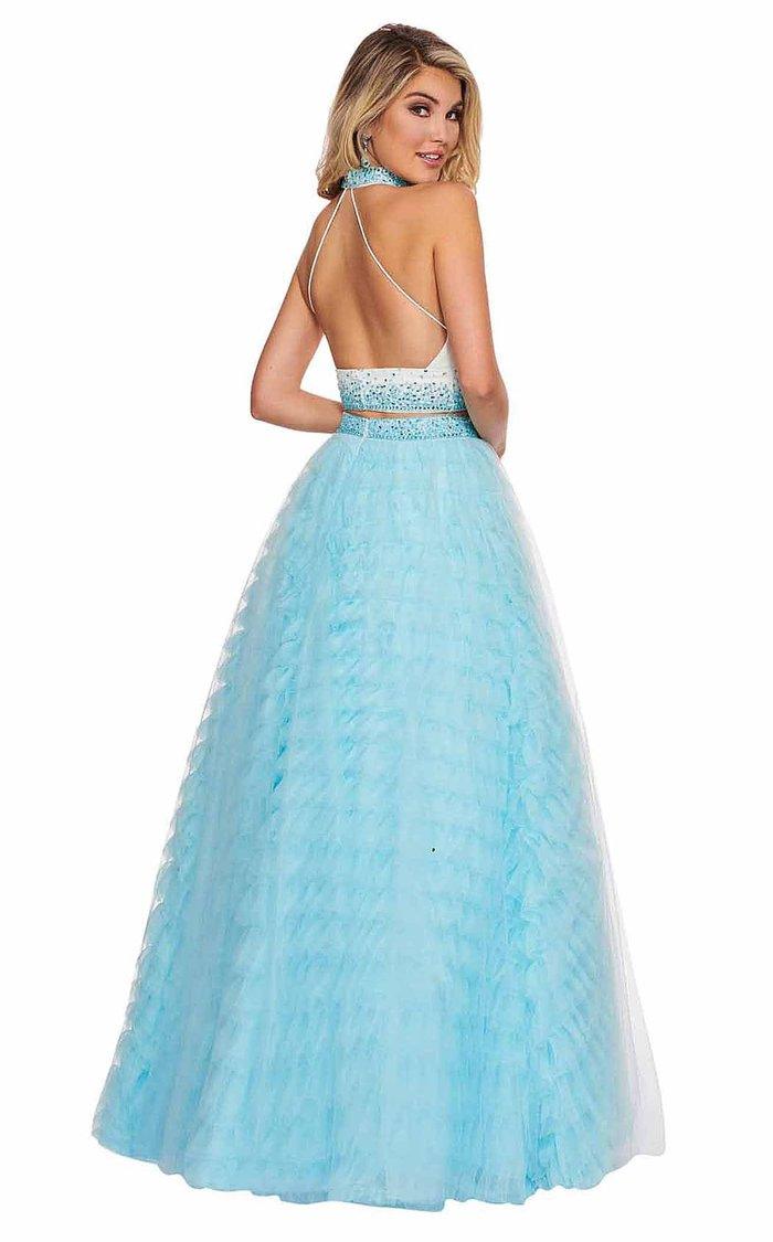 Rachel Allan Prom Long Halter Beaded Ball Gown 6524