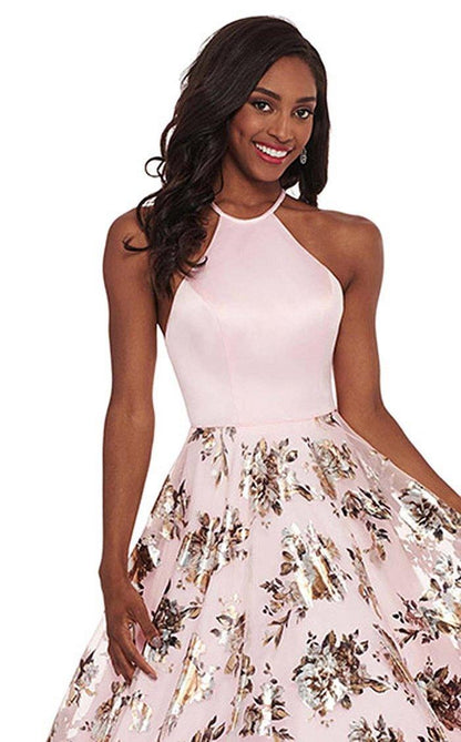 Rachel Allan Prom Long Halter Floral Ball Gown 6581 - The Dress Outlet