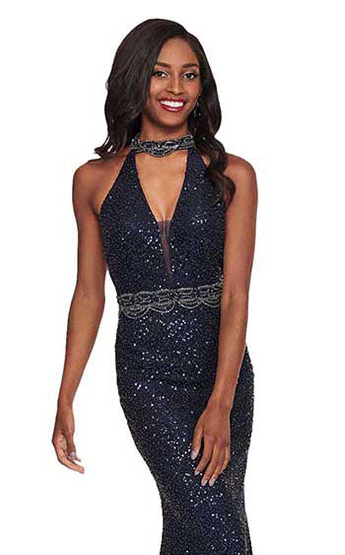 Rachel Allan Prom Long Halter Formal Dress 6480