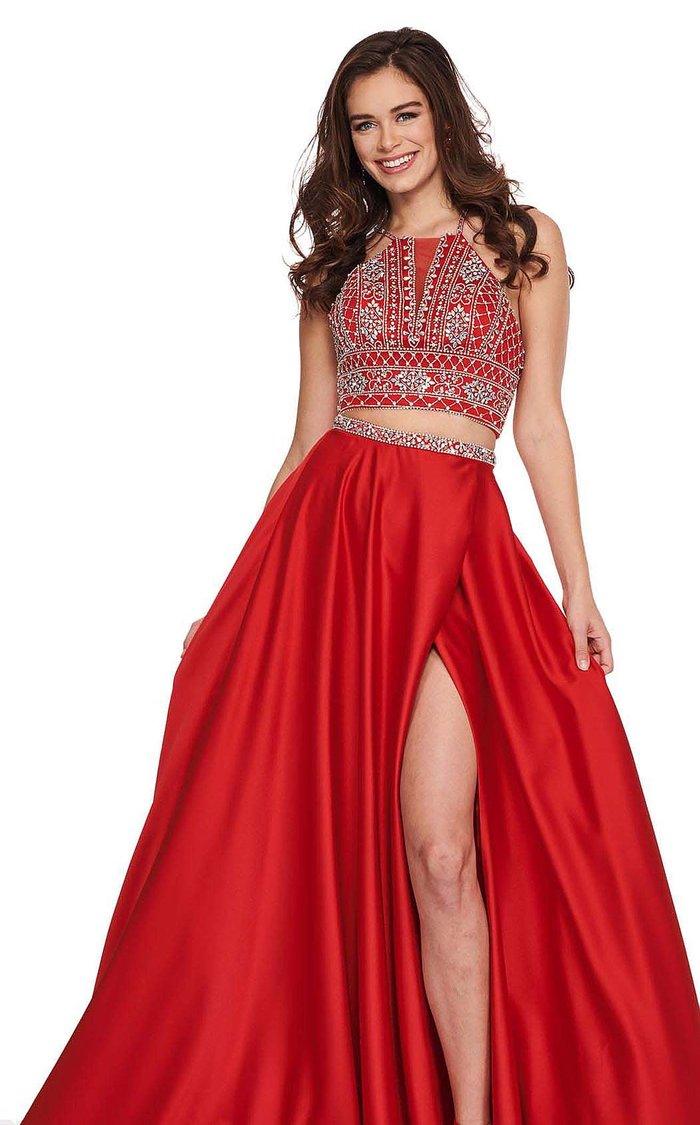 Rachel Allan Prom Long Halter Formal Dress 6497 - The Dress Outlet