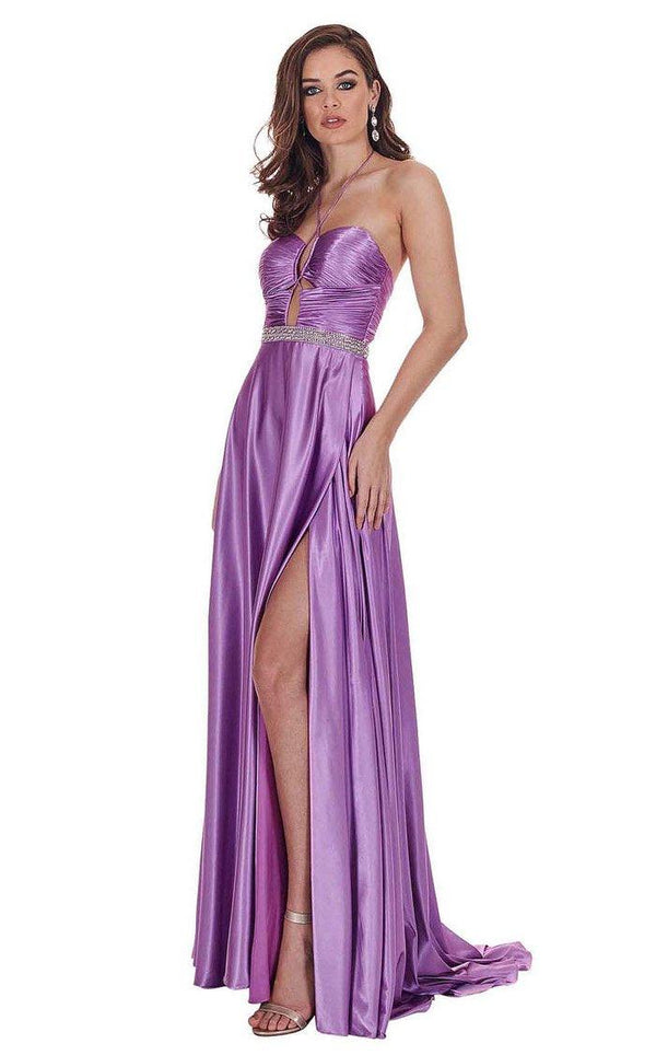 Rachel Allan Prom Long Halter Formal Prom Gown 6521