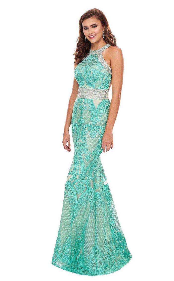 Rachel Allan Prom Long Halter Mermaid Dress 6462