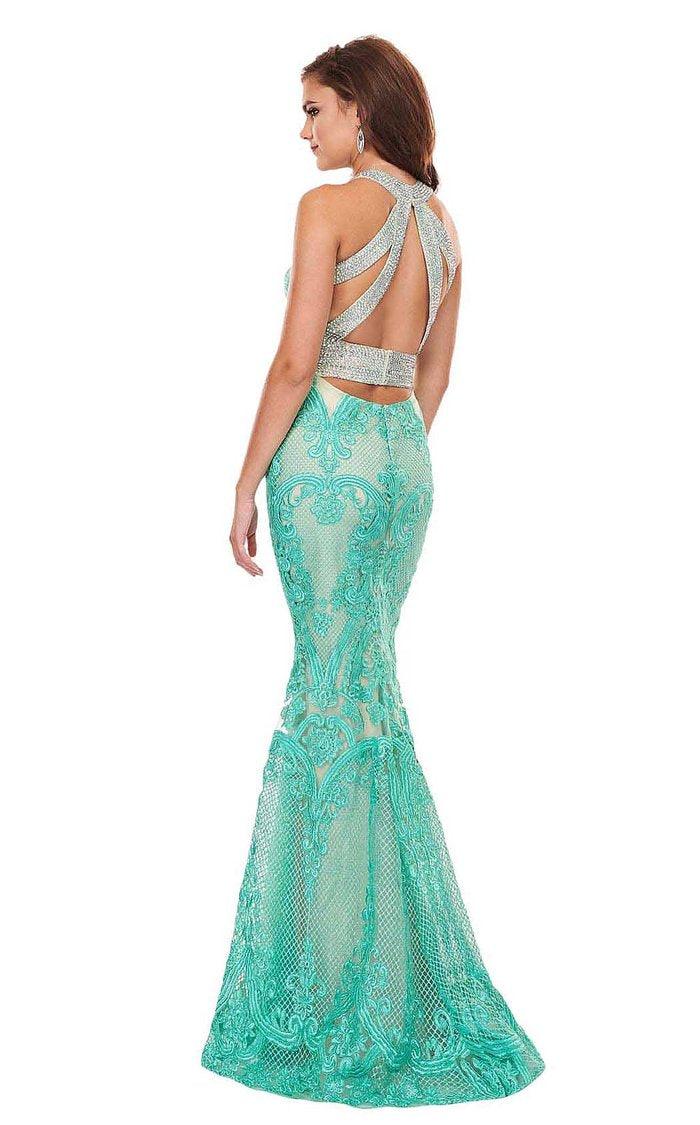Rachel Allan Prom Long Halter Mermaid Dress 6462