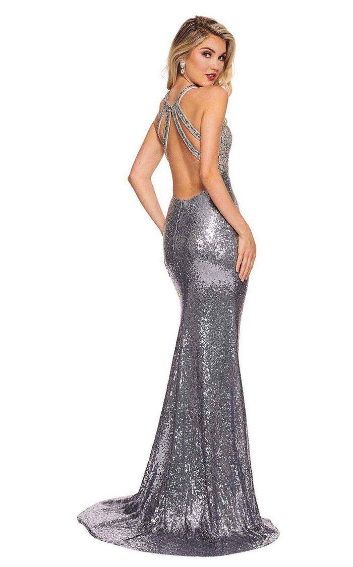 Rachel Allan Prom Long Halter Trumpet Dress 6630