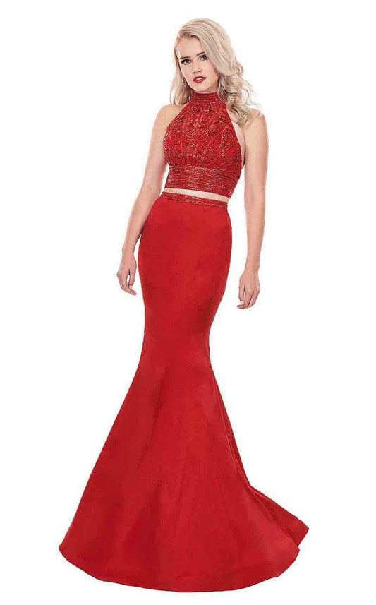 Rachel Allan Prom Long Halter Two Piece Dress 6511 - The Dress Outlet