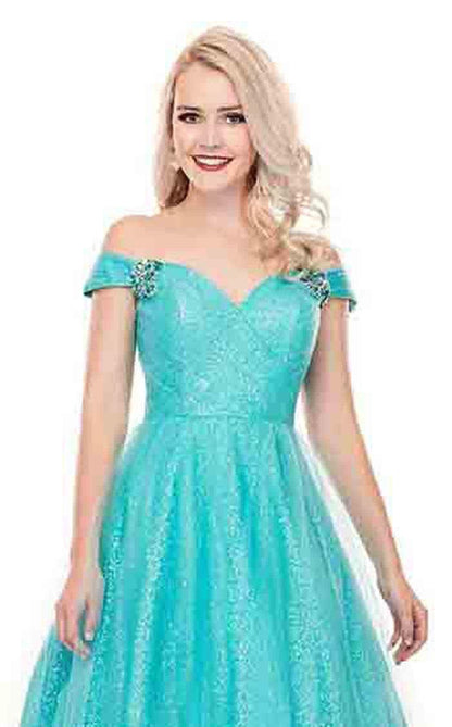 Rachel Allan Prom Long Off Shoulder Ball Gown 6530 - The Dress Outlet