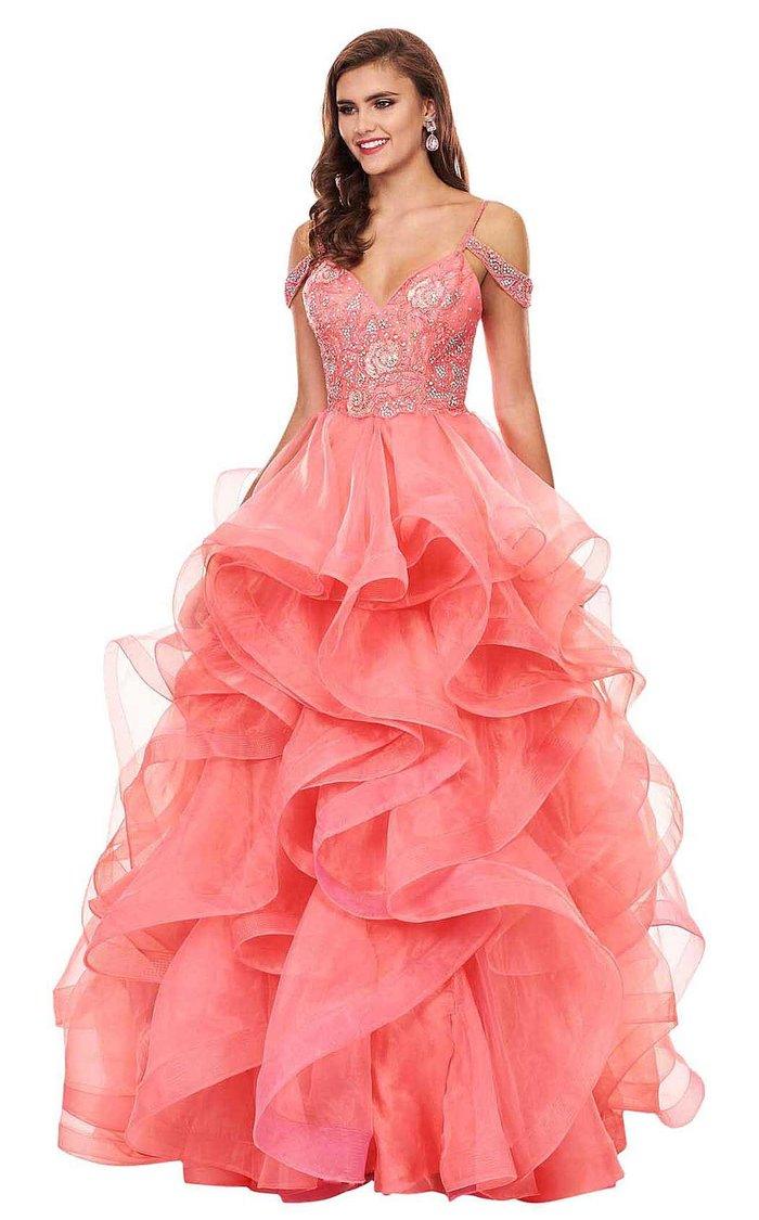 Rachel Allan Prom Long Off Shoulder Ball Gown 6605 - The Dress Outlet