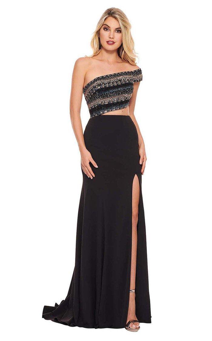 Rachel Allan Prom Long Off Shoulder Beaded Gown 6525 - The Dress Outlet