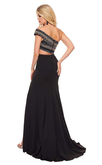 Rachel Allan Prom Long Off Shoulder Beaded Gown 6525 - The Dress Outlet