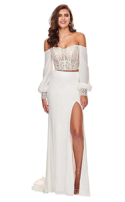 Rachel Allan Prom Long Off Shoulder Dress 6554 - The Dress Outlet